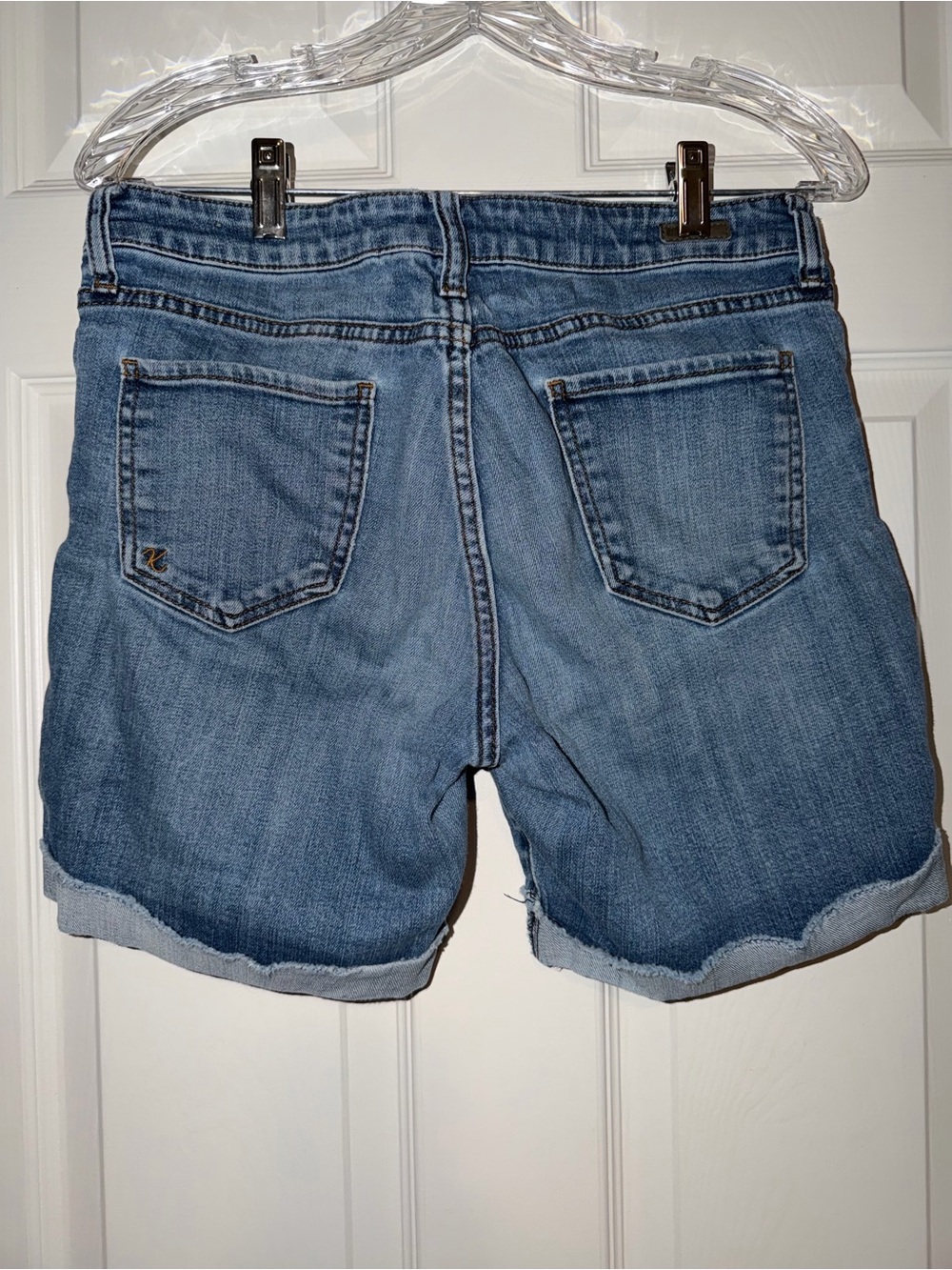 Kut from the Kloth Light Blue Rolled Cuff Denim Shorts - Picture 5 of 8